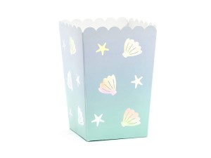 Pudełka na popcorn Narwal, mix, 7x7x12,5cm (1 op. / 6 szt.)