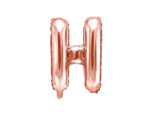 Balon foliowy Litera ''H'', 35cm, różowe złoto