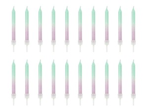 Świeczki urodzinowe ombre, 6cm (1 op. / 20 szt.)