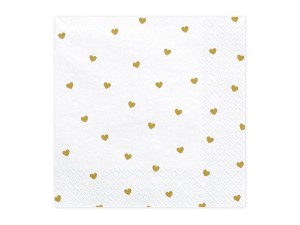 Serwetki Serca, biały, 33x33cm (1 op. / 20 szt.)