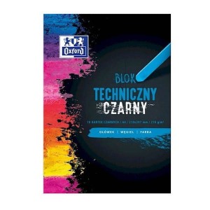 Blok techniczny A4/210g czarny 10 kartek OXFORD /400093231/