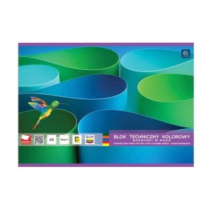 Blok techniczny A5/20 180g Kolor Barwiony w Masie INTERDRUK