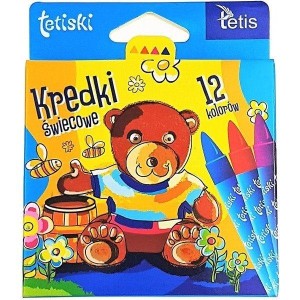 Kredki świecowe 12 kolorów okrągłe TETISKI TETIS /KT015-AB/