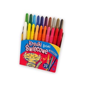 Kredki świecowe wykręcane okrągłe 20 kolorów TETIS /KT010-AE/